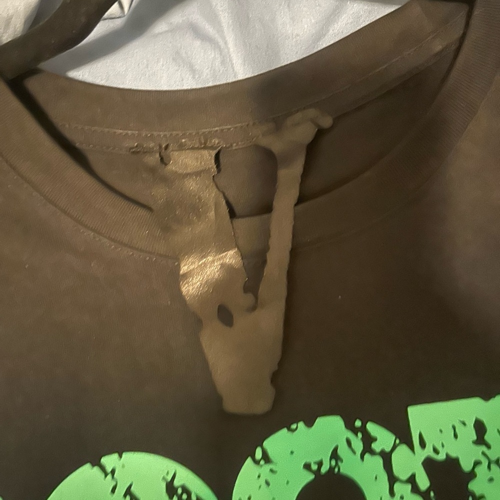 VLONE Black Tee with Green Designs
